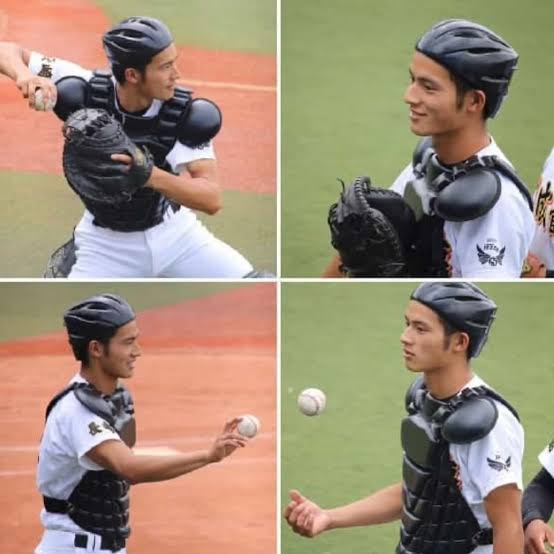 水上恒司の高校生の時の写真、野球をしている