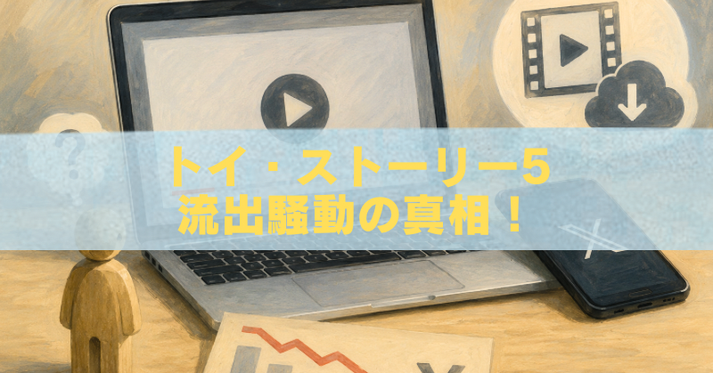 動画流出をイメージしたパソコンとスマートフォンのアイキャッチイラスト
