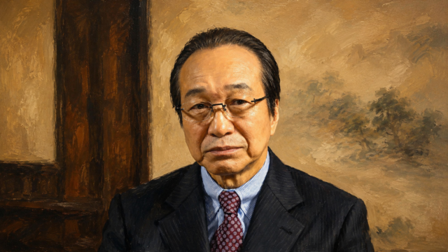 『VIVANT』で長野利彦を演じる俳優を油絵風に描いた、別班説をテーマにしたブログのアイキャッチ画像 もう少しシンプルにするなら、