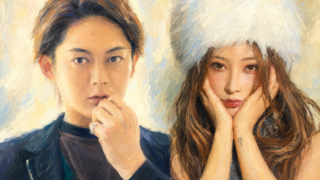 てんちむさんと三崎優太さんを油絵風に描いた、第2子妊娠と別居発表をイメージしたブログのアイキャッチ画像